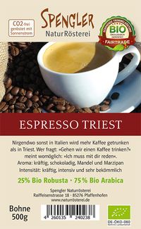 Espresso Triest Bio Spengler NaturR&ouml;sterei